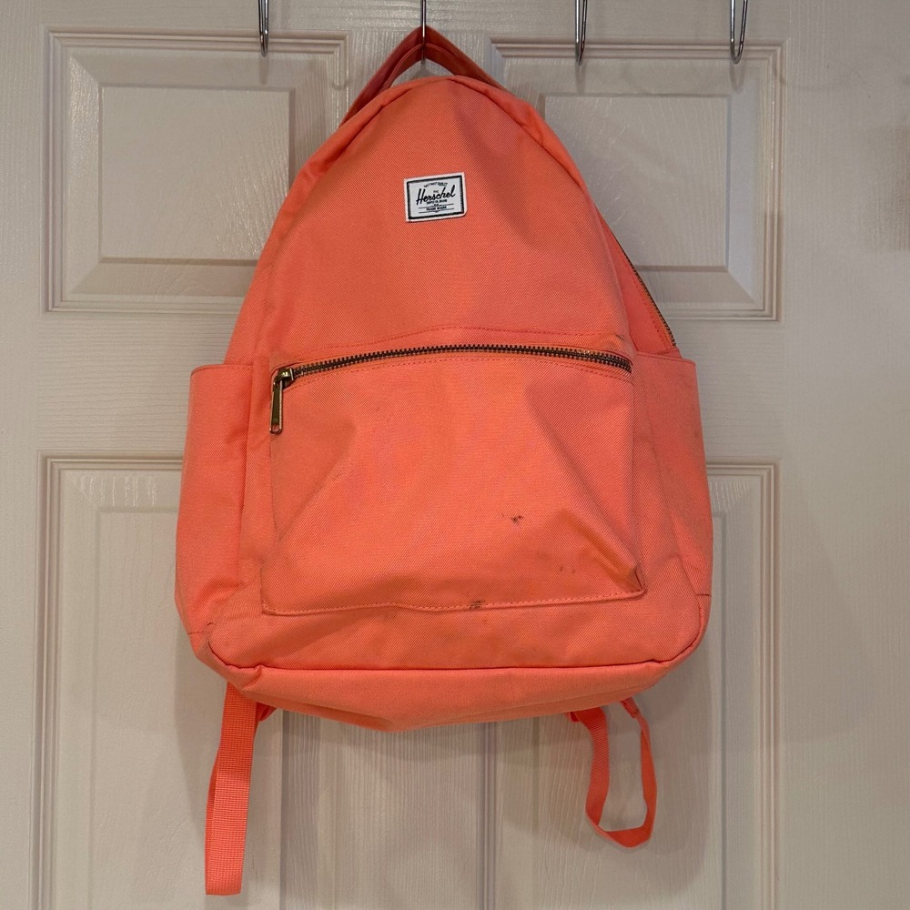 Herschel Supply Co Heritage Backpack Neon Coral Peach Canvas Daypack Bag